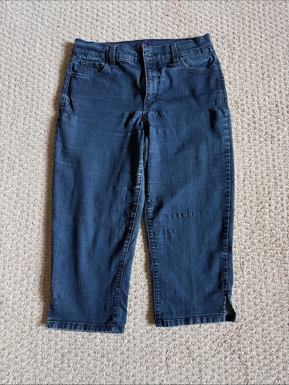 NYDJ Dark Indigo Cropped Jeans with Side Slits